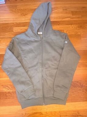 Comfrt Travel Essentials Hoodie Moss Zip Up Oversized Cozy Athleisure XS